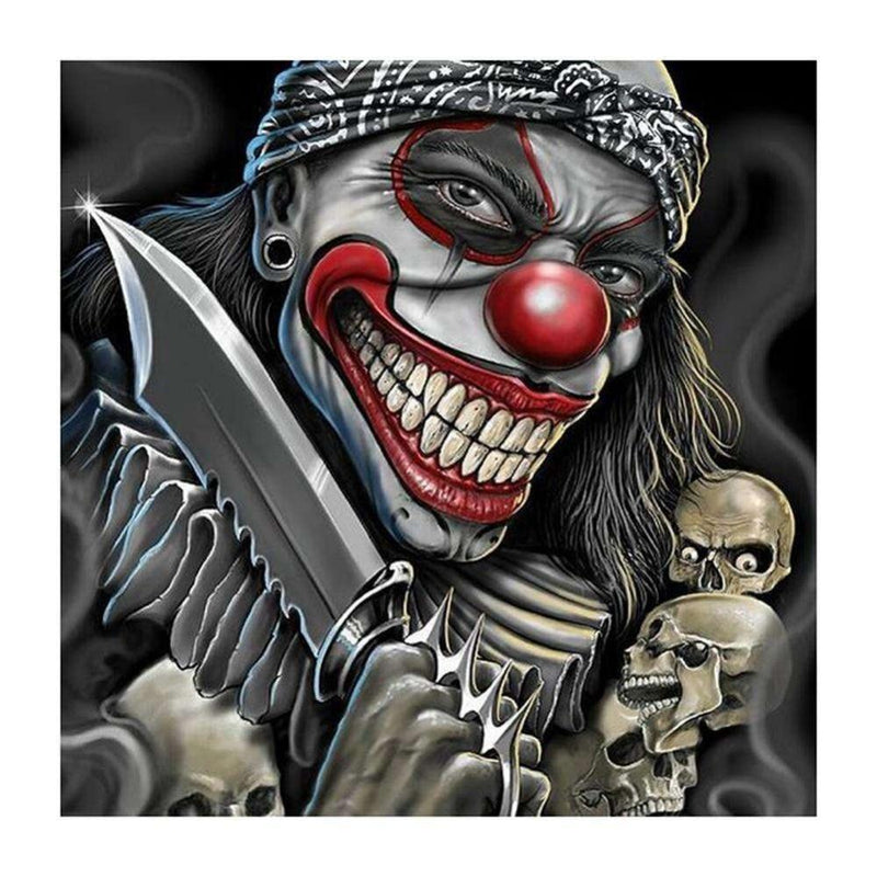 Killer Clown mit Messer-5D DIY Diamond Painting Diamant Malerei-Diamantbild.ch
